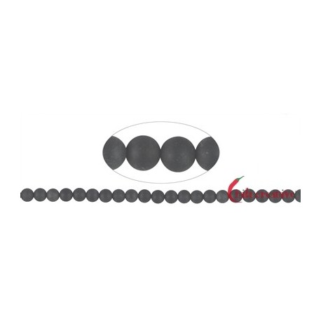 Strang Kugeln Turmalin schwarz (stab.) matt 8 mm