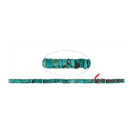Strang Zylinder Heishi Türkis (stab.) 2-5 x 6-7 mm