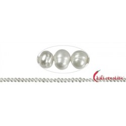 Strang Potatoe Süßwasser-Perle 3,0 - 3,5 mm, Länge ca. 35 cm