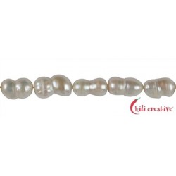 Strang Peanut Süßwasser-Perle weiß-creme 15-20 x 10-12 mm