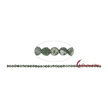 Strang Kugel Serpentin gepunktet facettiert 4 mm