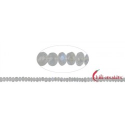 Strang Button Labradorit (weiß) facettiert 3 x 5 mm