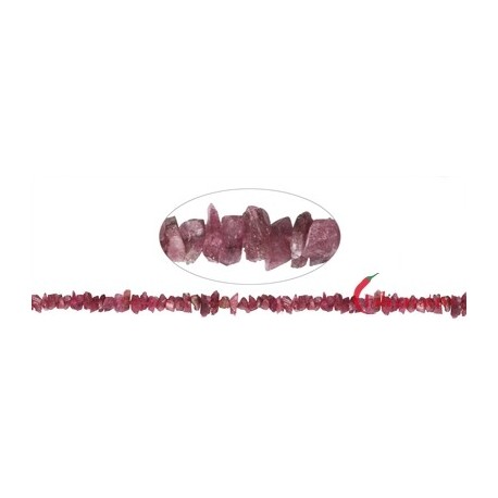 Strang Chips (roh) Turmalin (rosa) 5 x 8 mm