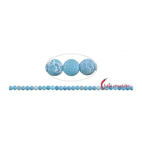 Strang Kugeln Achat (Schlangenachat) blau (gefärbt) matt 4 mm