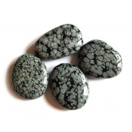 Scheibenstein Obsidian Schneeflocken 1 Stück