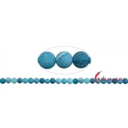 Strang Kugeln Achat (Schlangenachat) blau (gefärbt) matt 8 mm