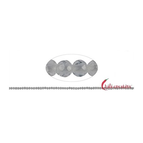 Strang Kugeln Topas (weiß) facettiert 3 mm