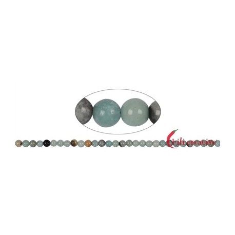 Strang Kugeln Amazonit in Matrix 6 mm