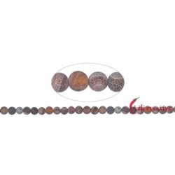Strang Kugeln Achat (Schlangenachat) rot/schwarz (gefärbt) matt 8 mm (37cm)