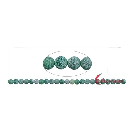 Strang Kugeln Achat (Schlangenachat) grün (gefärbt) matt 8 mm
