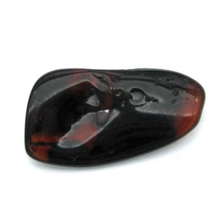 Trommelstein Bernstein dunkel (erhitzt) 1 Stück