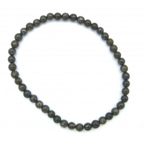 Kugel-Armband Bronzit (Ferro Enstatit) 4 mm