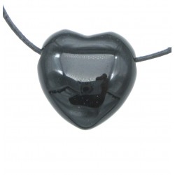 Herz gebohrt Obsidian schwarz 30 mm