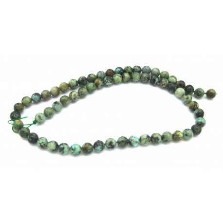 Strang Kugeln Türkis (stabilisiert) 6 mm 38 cm lang