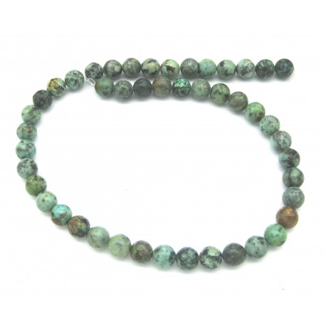 Strang Kugeln Türkis (stabilisiert) 8 mm 38 cm lang
