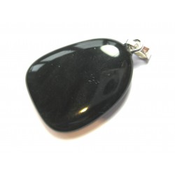 Trommelstein-Anhänger Obsidian Regenbogen 925er Silber