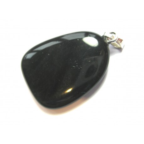 Trommelstein-Anhänger Obsidian Regenbogen 925er Silber