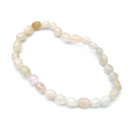 Nugget-Armband klein Morganit rosa Beryll 6-8 mm
