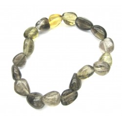 Nugget-Armband kleine Steine Rauchquarz 10 - 12 mm