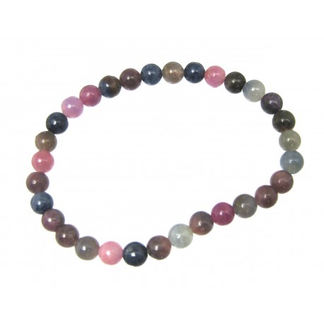 Kugel-Armband Mix Rubin Safir 6 mm