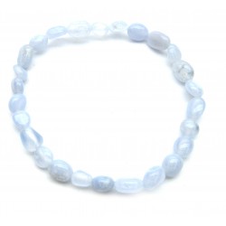 Nugget-Armband klein Chalcedon blau fein 6-8 mm
