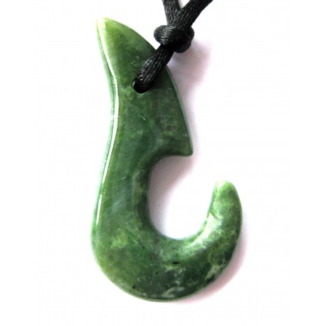 Maori Anhänger Nephrit Fischhaken groß