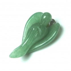 Engel-Anhänger Aventurinquarz grün 2,5 cm Metall-Öse