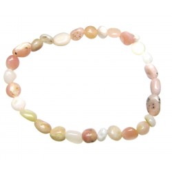 Nugget-Armband klein Opal pink 6-8 mm