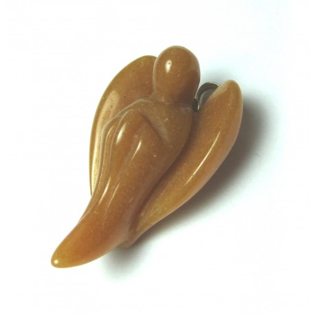 Engel-Anhänger Aventurinquarz orange 2,5 cm mit Metall-Öse