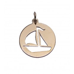 Anhänger Segelschiff 15 mm 925er Silber rosévergoldet