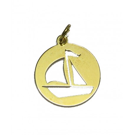 Anhänger Segelschiff 15 mm 925er Silber vergoldet