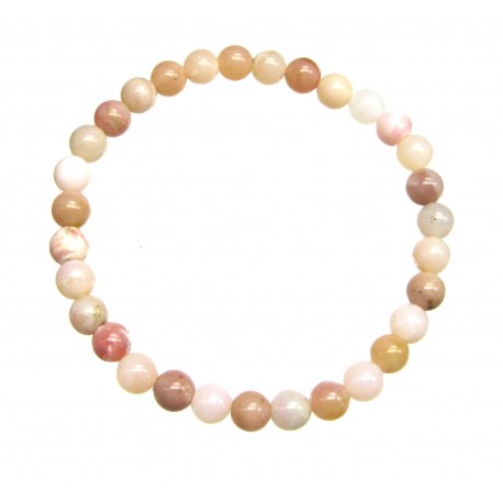 Kugel-Armband Opal pink 6 mm