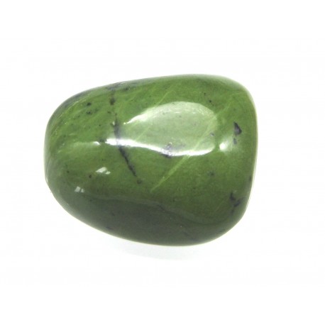 Trommelstein Serpentin dunkelgrün mit Magnetit 1 Stück