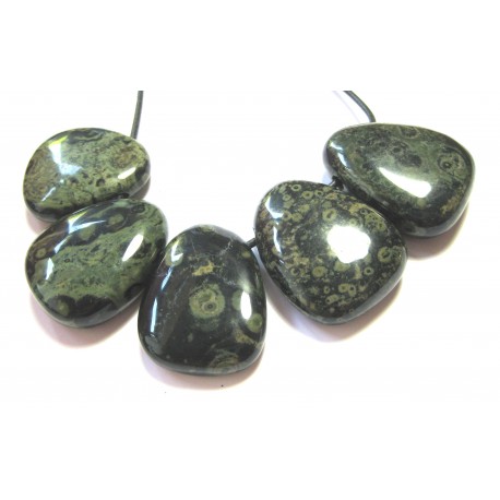 Trommelstein gebohrt Rhyolith Kabamba VE 5 Stück