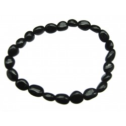 Nugget-Armband klein Turmalin schwarz stabilisiert fein 6-8 mm