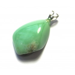 Trommelstein-Anhänger Chrysopras 925er Silber