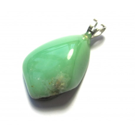Trommelstein-Anhänger Chrysopras 925er Silber