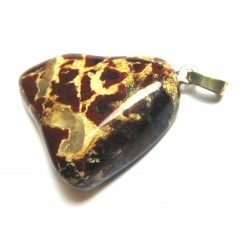 Trommelstein-Anhänger Jaspis Brekzie 925er Silber