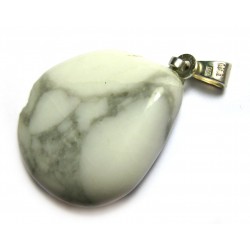 Trommelstein-Anhänger Magnesit 925er Silber