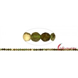 Strang Kugeln Granat grün (Grossular) facettiert 3 mm