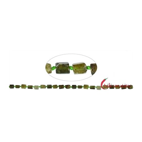 Strang Zylinder Granat grün (Grossular) grob facettiert 10 x 6 mm (42cm)