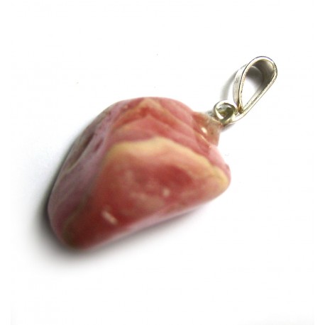 Trommelstein-Anhänger Rhodochrosit 925er Silber