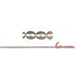 Strang Reiskorn Süßwasser-Perle weiß-creme 6 x 4-5 mm