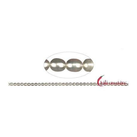 Strang Reiskorn Süßwasser-Perle weiß-creme 6 x 4-5 mm