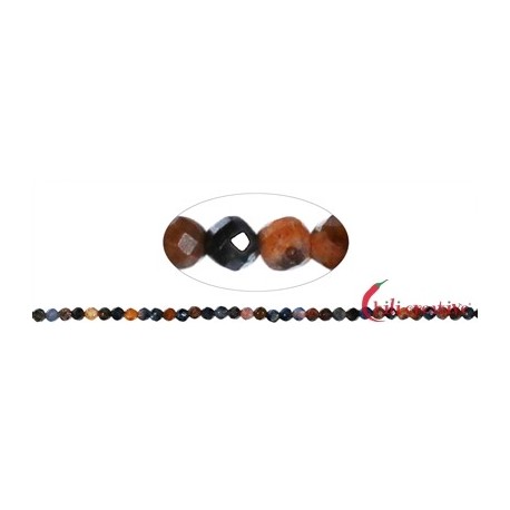 Strang Kugeln Pietersit-Quarz facettiert 2-2,25 mm