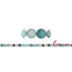 Strang Kugeln Amazonit mit Feldspat bunt matt 8 mm (38cm)
