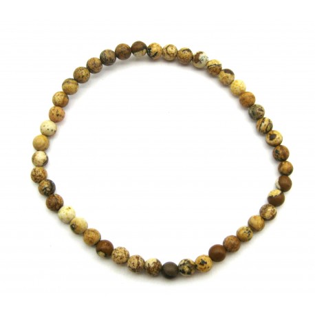 Kugel-Armband Marmor Landschafts 4 mm