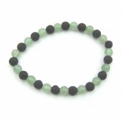 Kugel-Armband Mix Lava Grünquarz (gefärbt) 6 mm