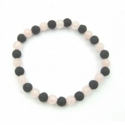 Kugel-Armband Mix Lava Rosenquarz 6 mm