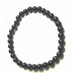 Kugel-Armband Obsidian schwarz teils Regenbogen 6 mm
